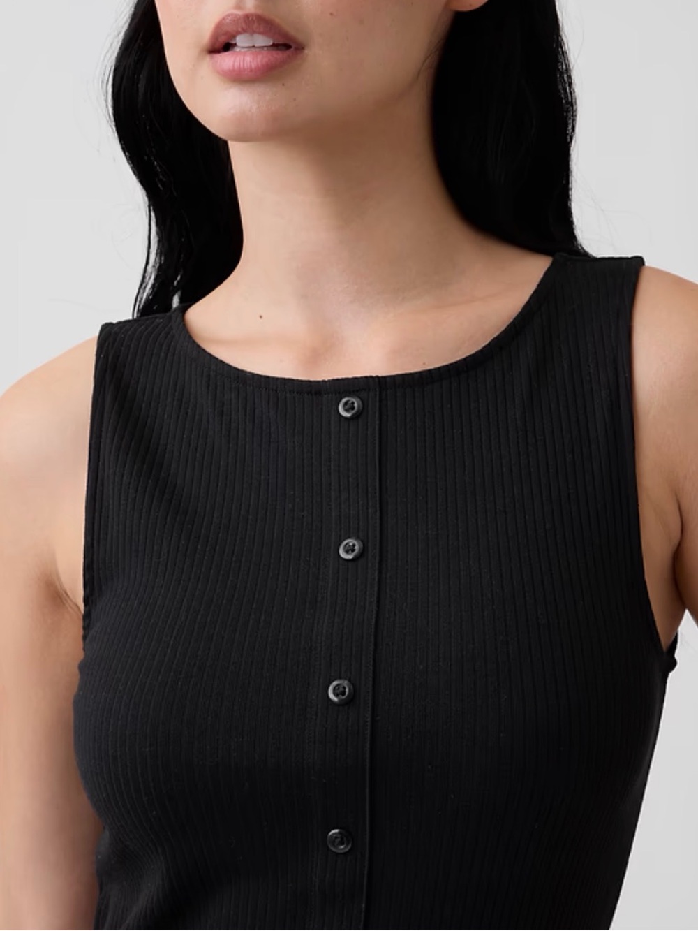Gap Ribbed Button Detail Sleeveless Top - Picture 3 of 8